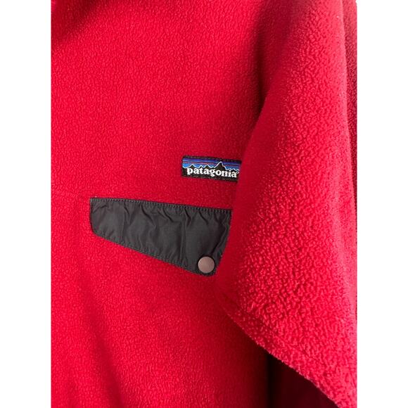 Vintage Y2k Patagonia Classic Synchilla Snap-T Fleece Pullover Red Men's Medium - Picture 5 of 16